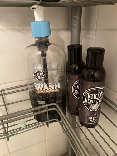 Customer photo review of Hair & Body Wash: Sandalwood