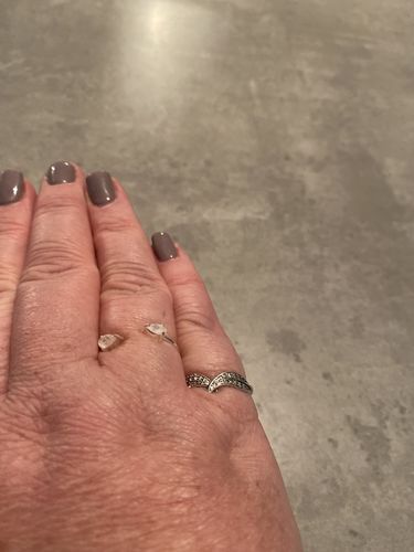 Customer photo review of Moonstone Teardrop Ring (Silver)