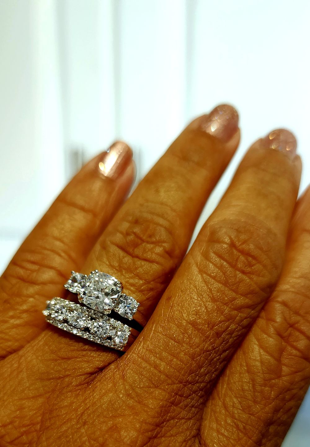 Customer photo review of 5-Stone CZ Eternity Ring in Sterling Silver