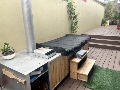 Customer photo review of Wood Burning Hot Tub