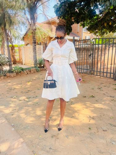 Customer photo review of Coffee/Champagne Dress