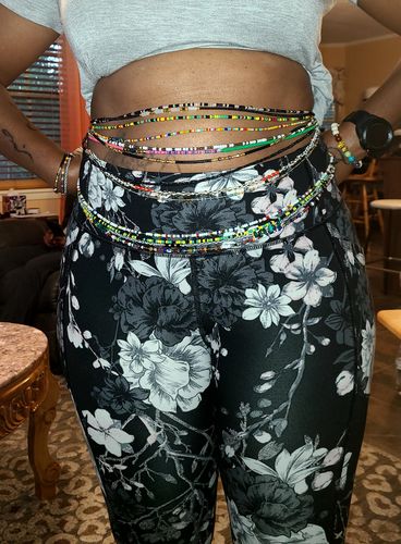 Customer photo review of Zen Malachite Tie On Waist Beads
