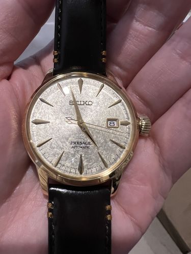 Customer photo review of Seiko Presage Limited Edition 'Cocktail Time' Men's 40.5mm Gold PVD Automatic Watch SRPH78J