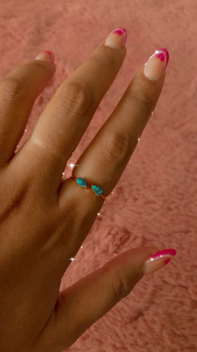 Customer photo review of Copper Turquoise Teardrop Gold Ring (Limited Edition)