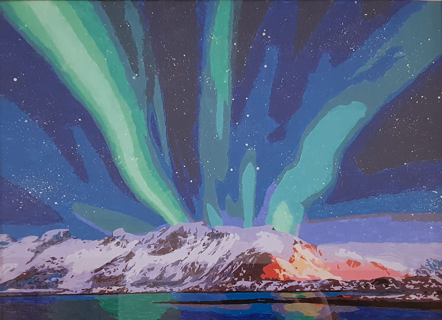 Customer photo review of Malen nach Zahlen - Nordlichter Norwegen - Aurora Borealis