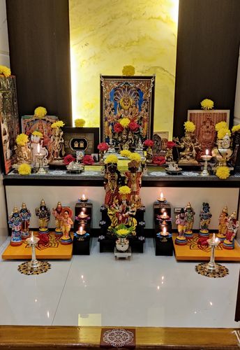 Customer photo review of 3 Step Wooden Lamp Stand (Pair) / Pooja Stand