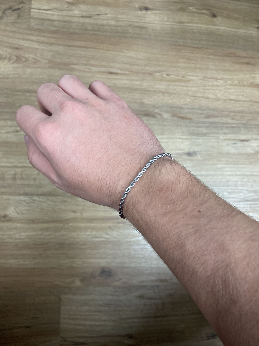 Customer photo review of CLEAN ROPE BRACELET. - 3MM WHITE GOLD
