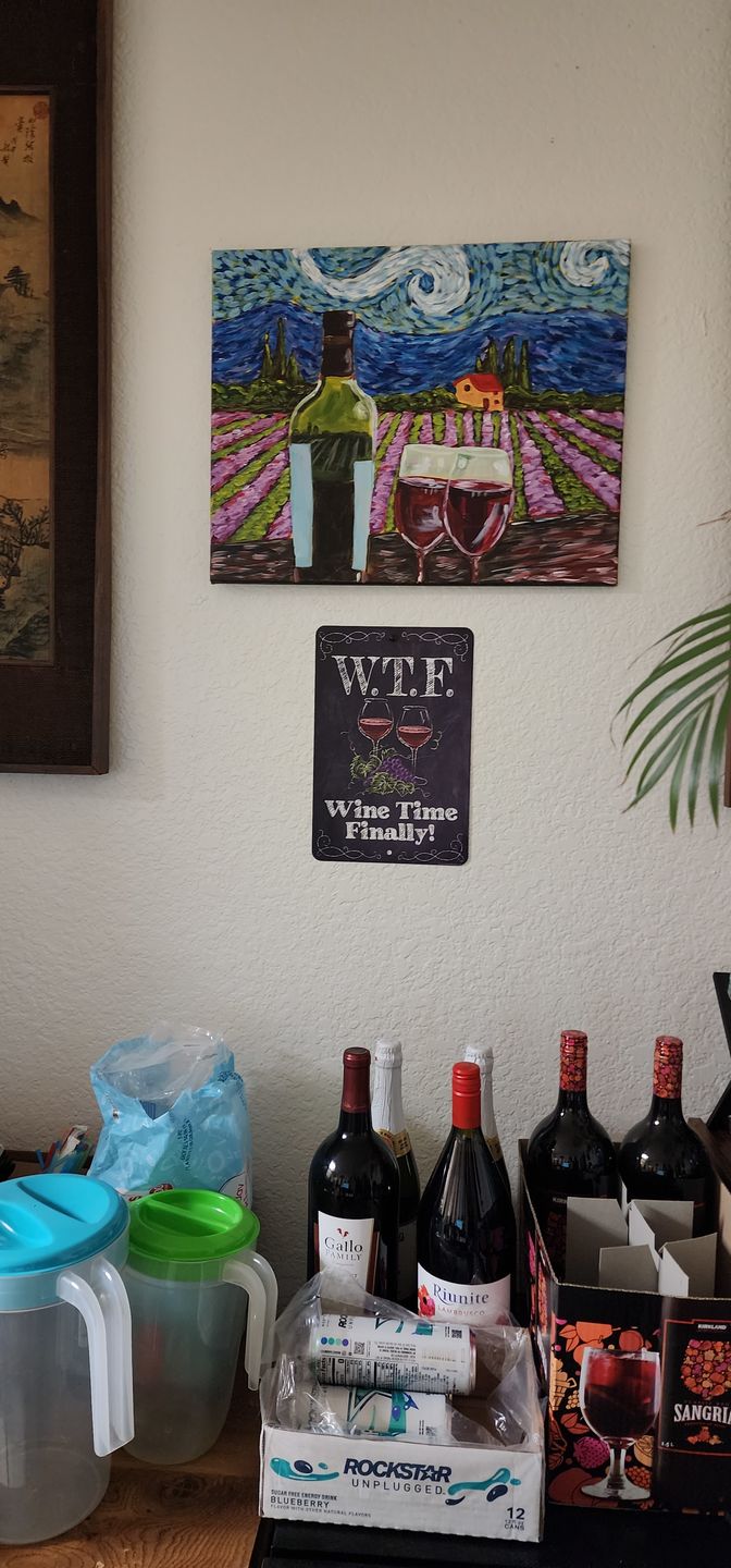 Customer photo review of WTF Wine Time Finally (Chalkboard Style) - Metal Sign