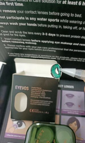 Customer photo review of Fissure Green Colored Lenses(12 months of use)