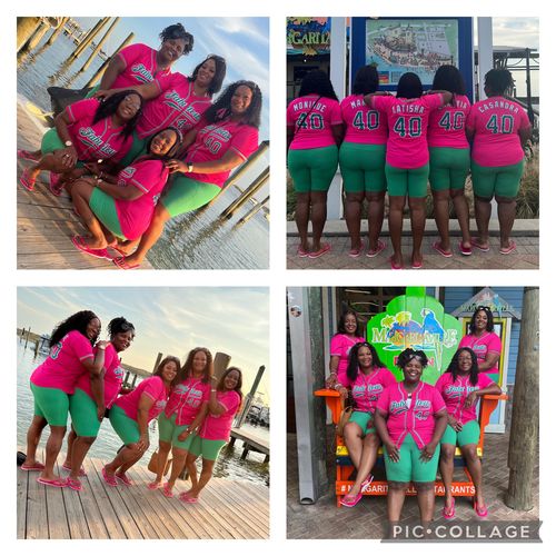 Customer photo review of Custom Pink Kelly Green-White Authentic Baseball Jersey