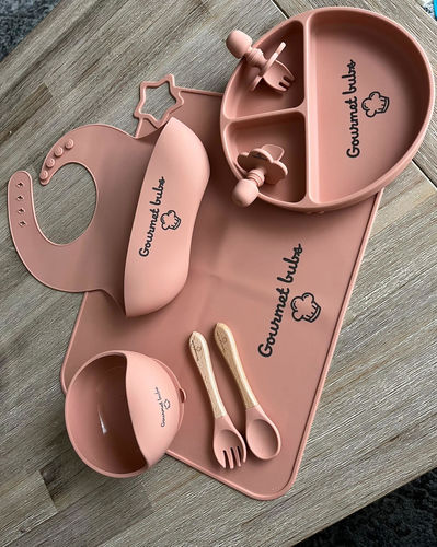 Customer photo review of Gourmet Bubs 8 Piece Feeding Set - Apricot