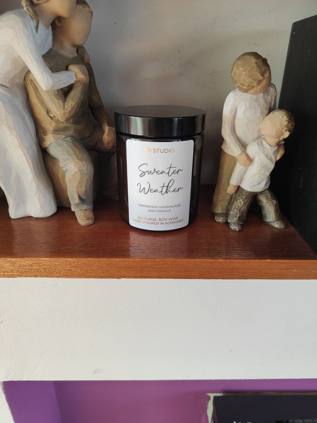 Customer photo review of "Sweater Weather" Cranberry Marmalade & Orange Soy Candle in Amber Jar