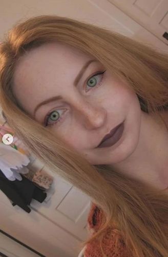 Customer photo review of Into The Metaverse X-Green Flare Colored Contact Lenses