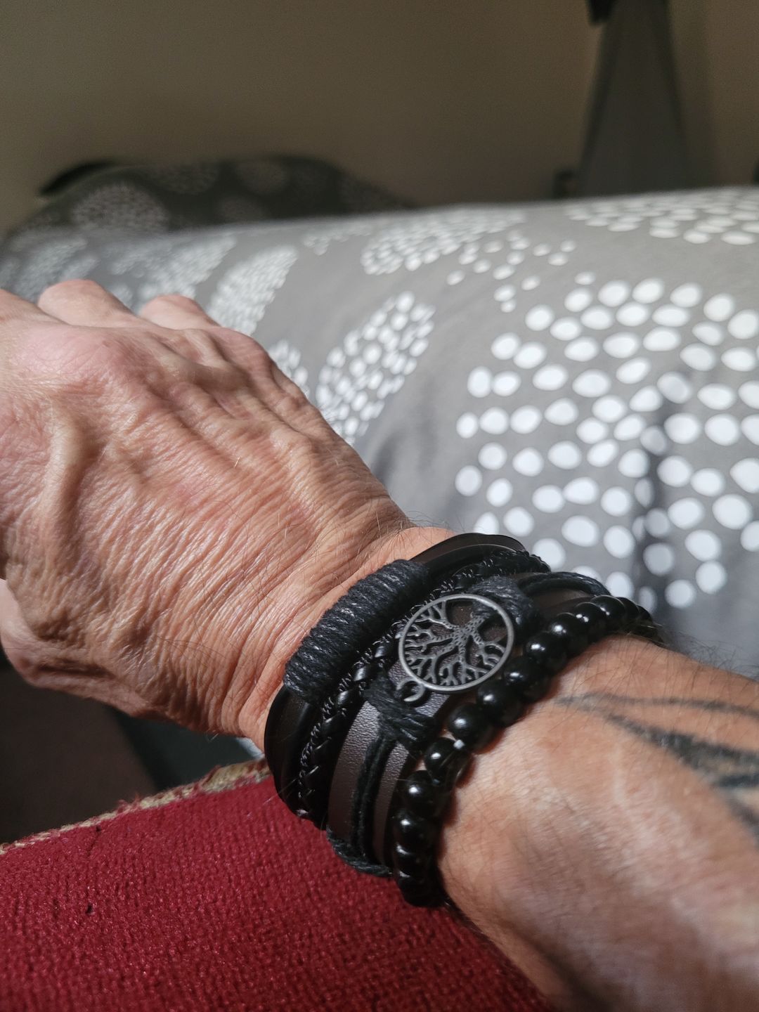Customer photo review of Yggdrasil - High Quality Leather Bracelet