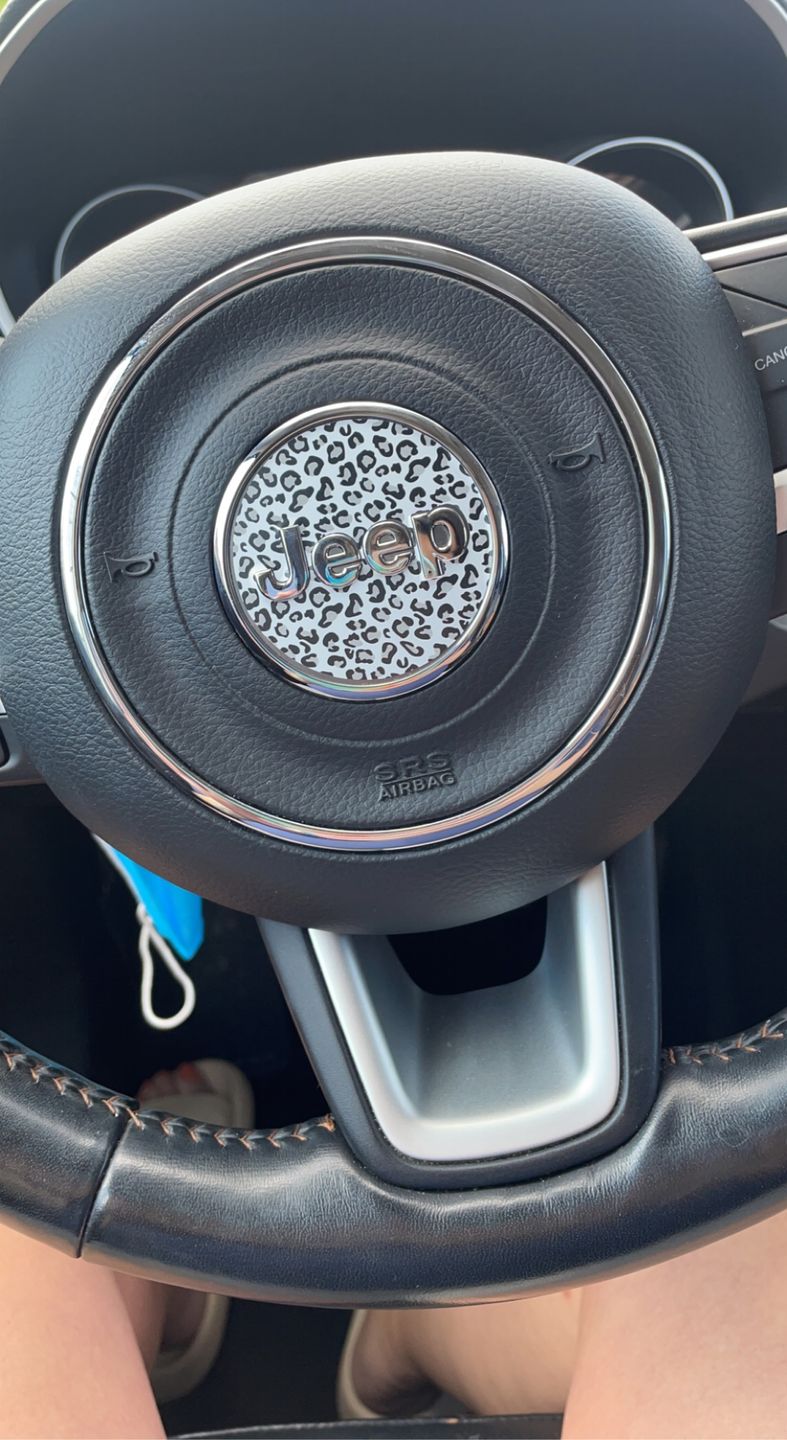 Customer photo review of Animal Print Steering Wheel Decal for Jeep