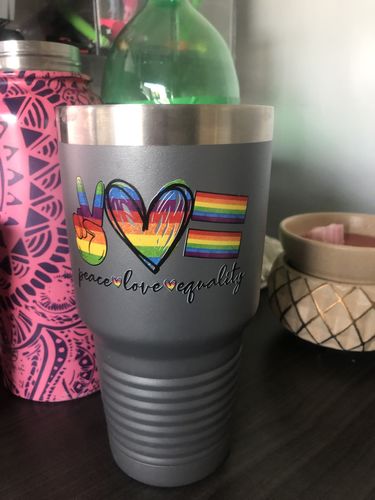 Customer photo review of Peace Love Equality | Polar Camel Tumbler