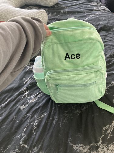 Customer photo review of Corduroy Backpack - Mint