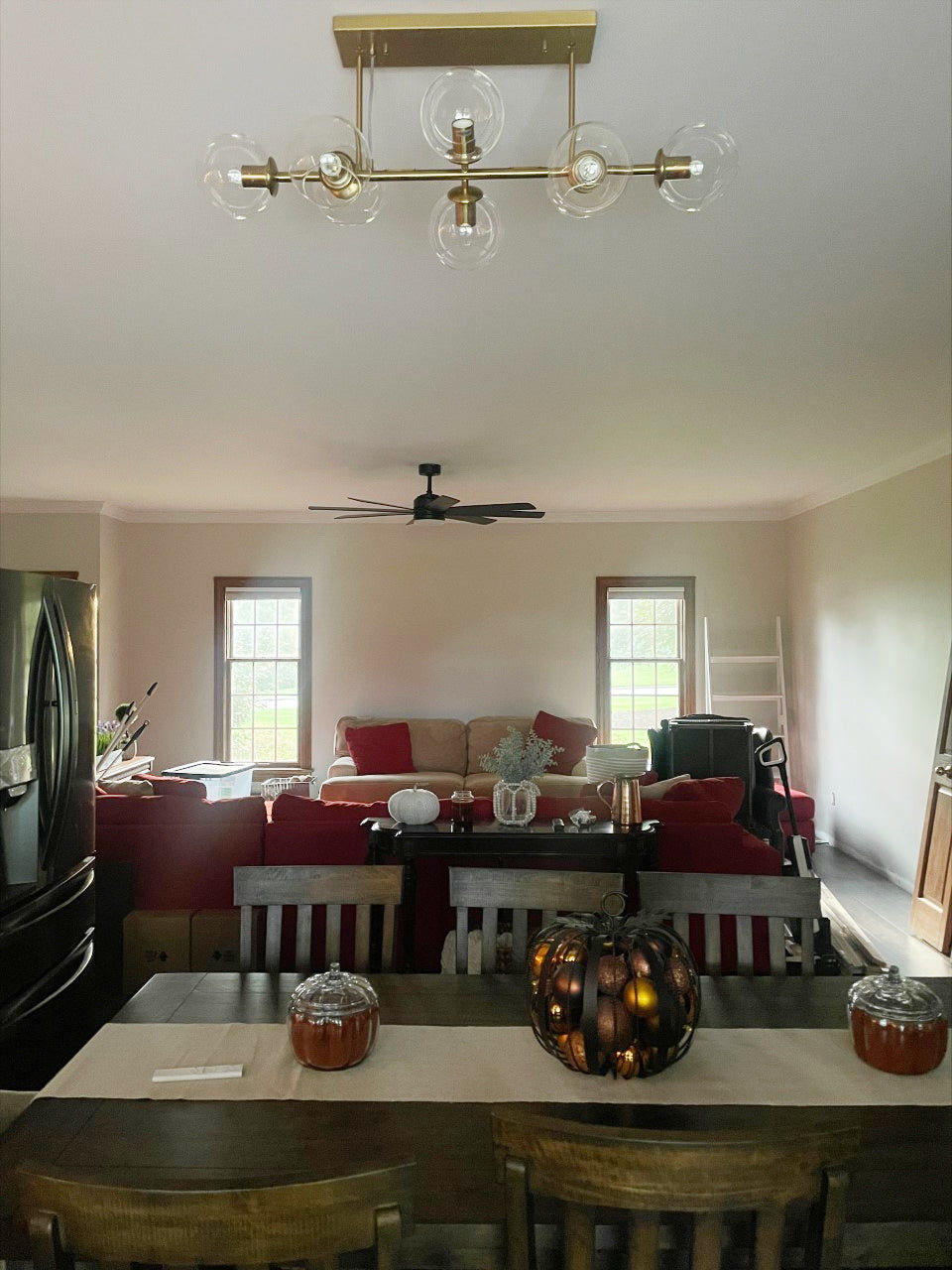 Customer photo review of Modern Mid-Century Globe Kitchen Island Pendant Light