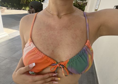 Customer photo review of Snake chain initial necklace