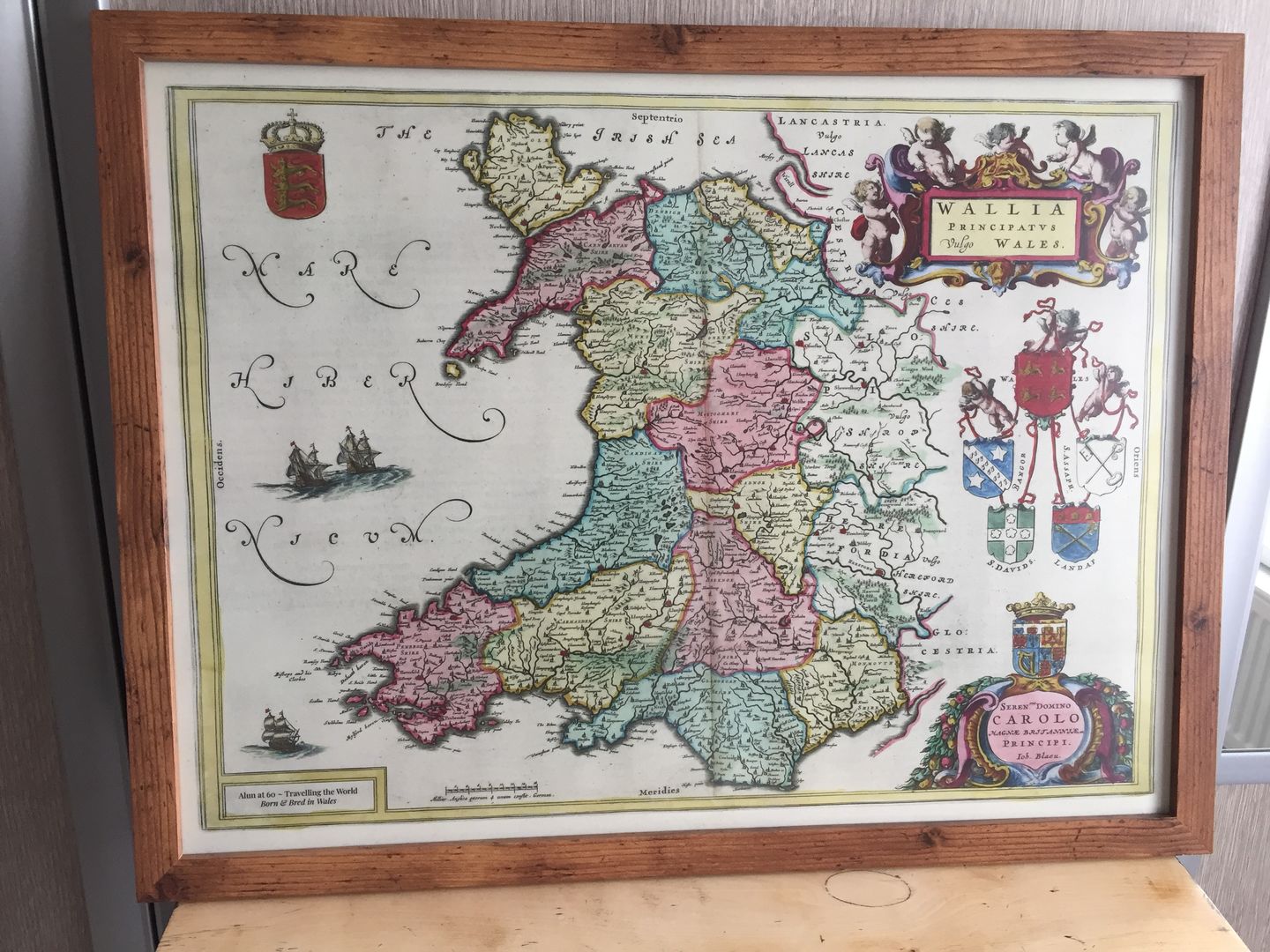 Customer photo review of Rare Old Map of Wales by Jean Blaeu, 1645 - from the Theatrum Orbis Terrarum Sive Atlas Novus