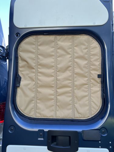 Customer photo review of Promaster - Rear Door Shades (set)