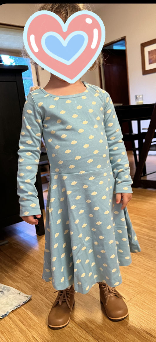 Customer photo review of Fluffy Cloud Long Sleeve Spinny Dress
