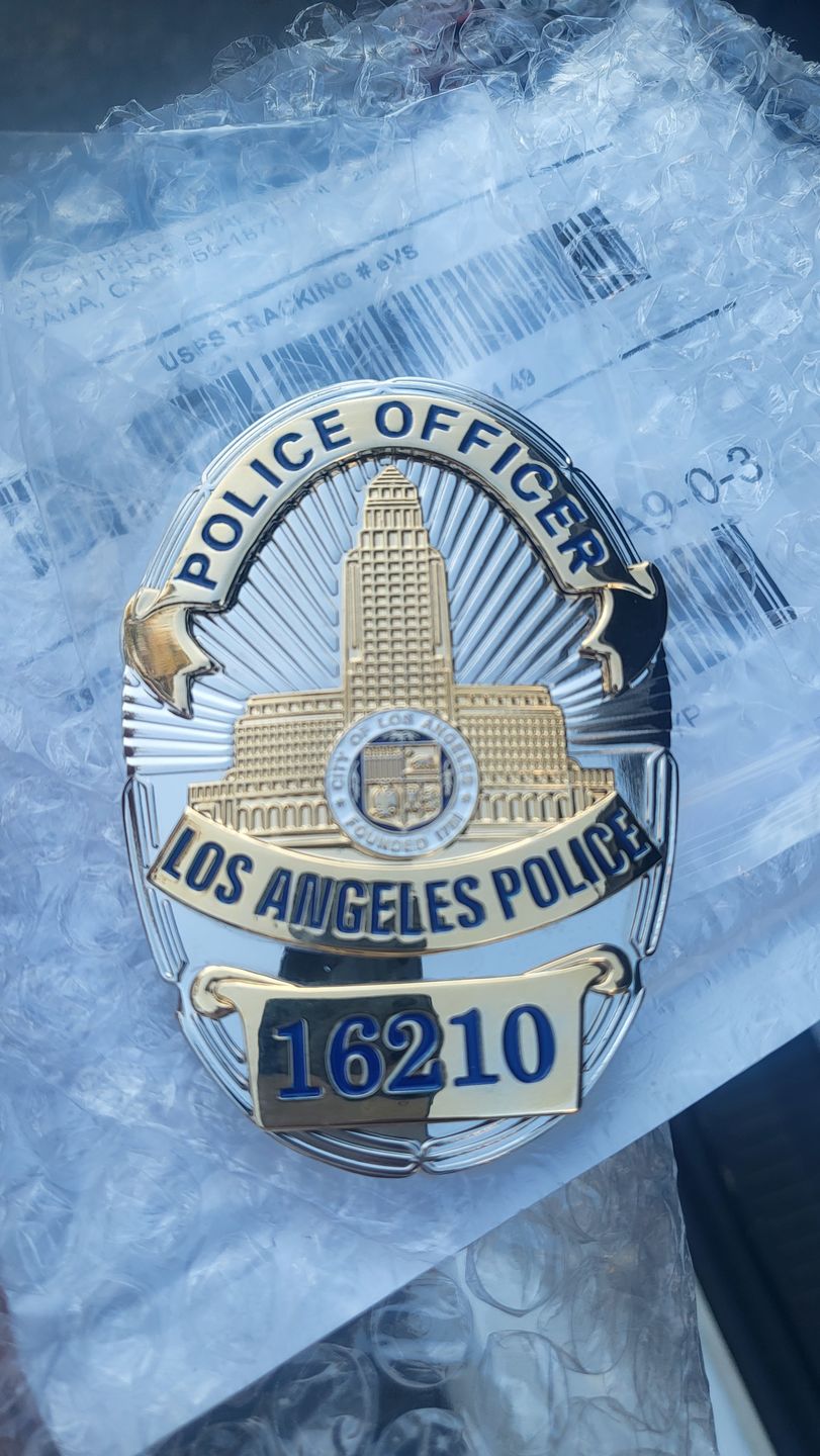 Customer photo review of LAPD Los Angeles Police Officer Badge Solid Copper Replica Movie Props With Number 16210