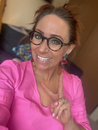 Customer photo review of LELE SADOUGHI X BARBIE™ BUBBLEGUM CONFETTI CRYSTAL DROP EARRINGS
