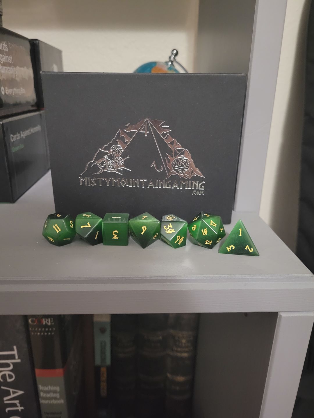Customer photo review of GREEN CAT'S EYE STONE DICE SET