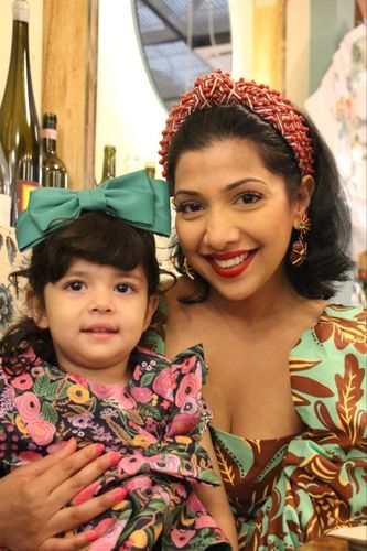 Customer photo review of DAHLIA MIXED MEDALLION DROP EARRINGS