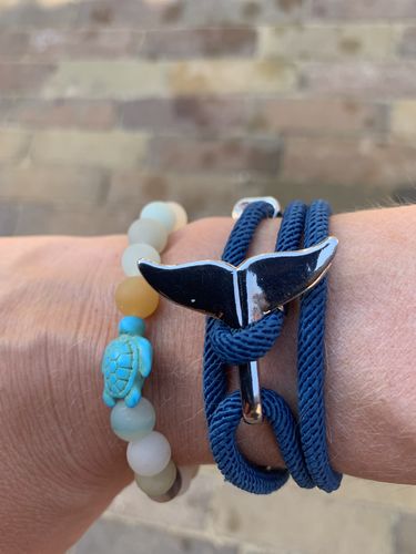 Customer photo review of "Whale" tracking bracelet