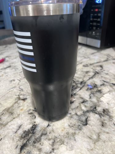 Customer photo review of Thin Blue Line American Flag - Stainless Steel Double Wall 30oz Travel Tumbler Mug