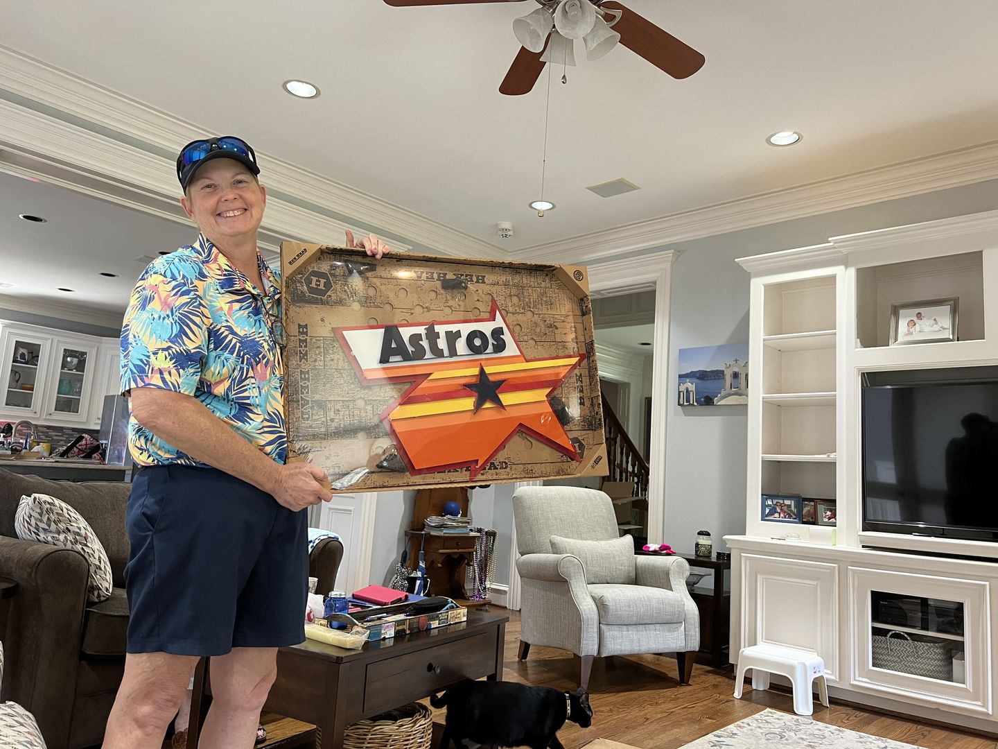 Customer photo review of Houston Astros Retro Logo 3D Metal Metal Wall Art