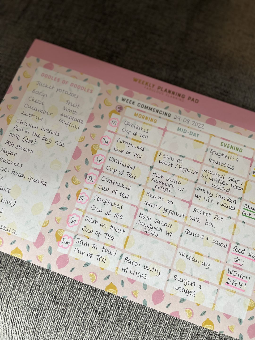 Customer photo review of A4 - Yearly Planning Pad - Pink Lemonade