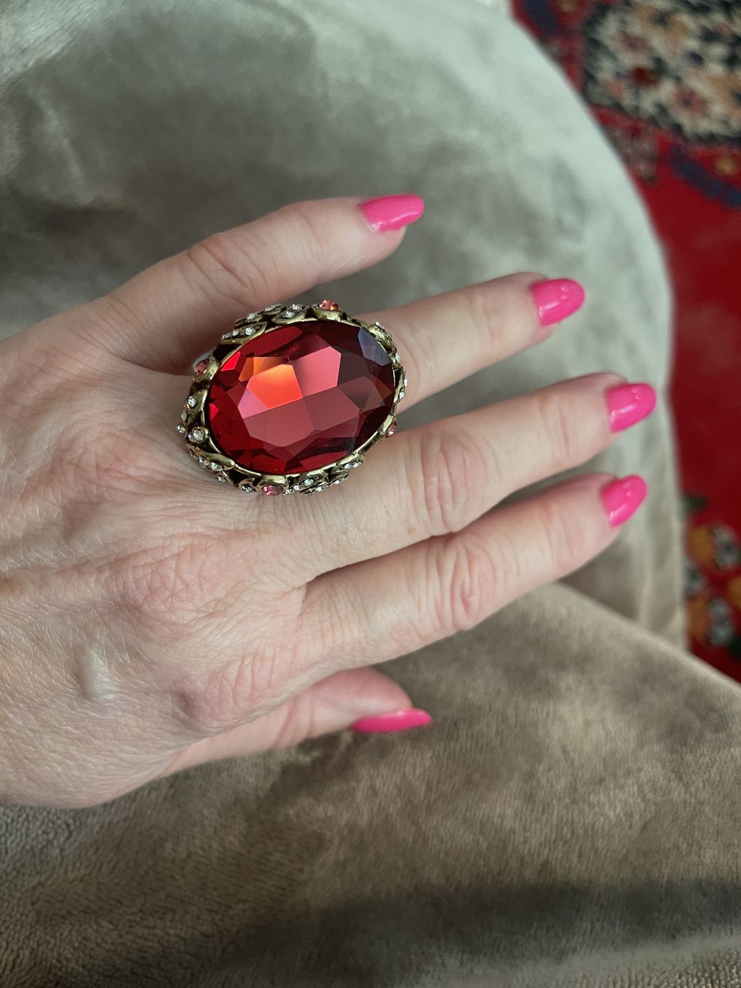 Customer photo review of HEIDI DAUS® "Dare To Wear" Oversized Crystal Cocktail Statement Ring