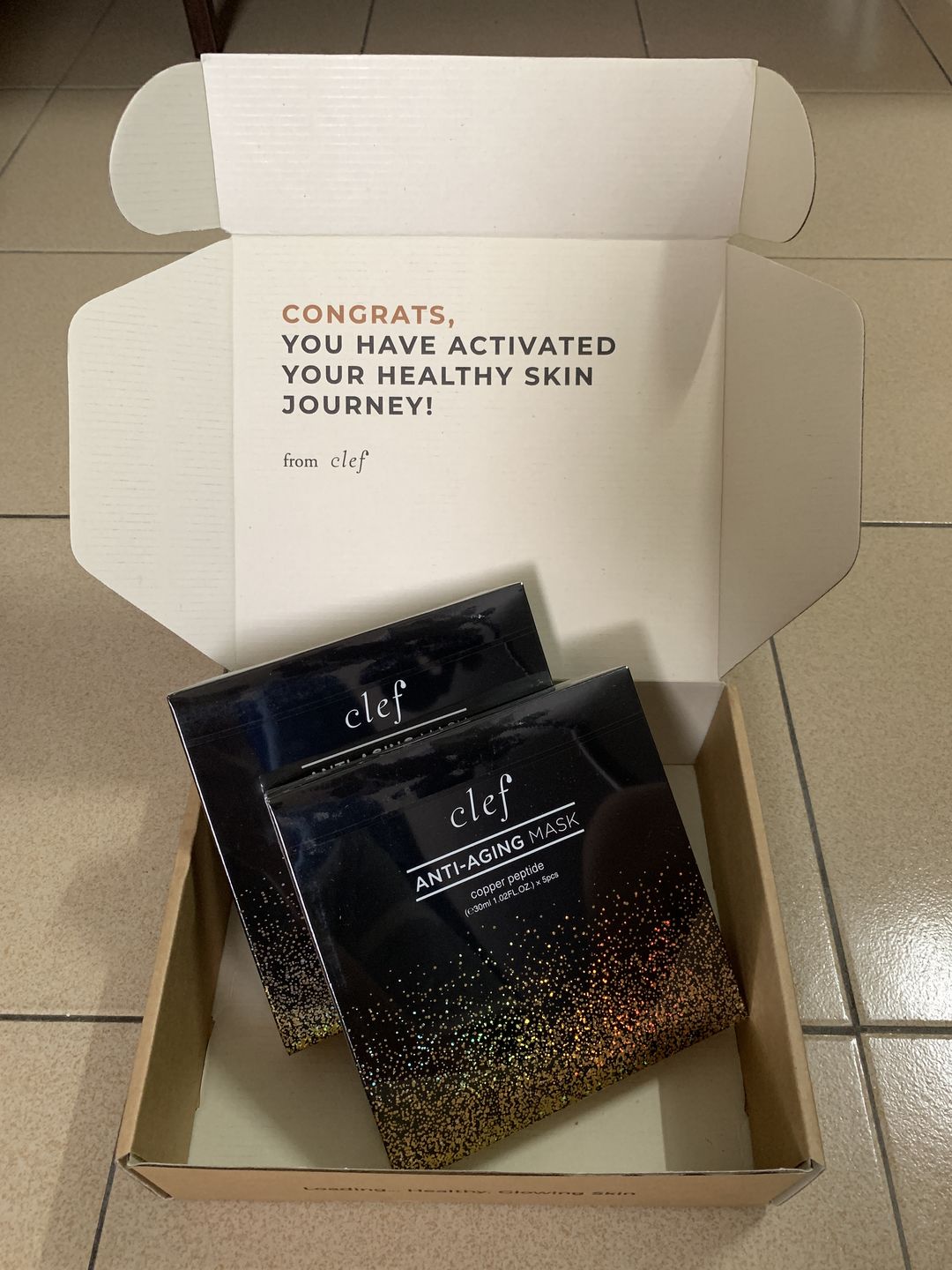 Customer photo review of CLEF Christmas Bundle - Peptide Mask + Essence