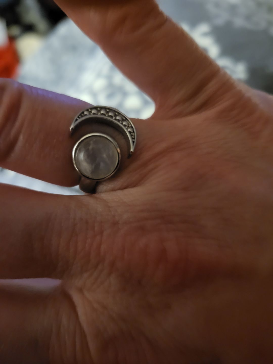 Customer photo review of Young Moon Moonstone Ring