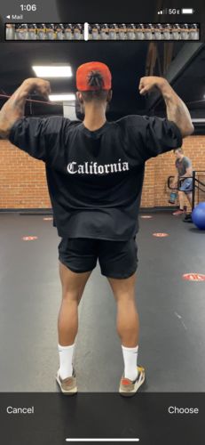 Customer photo review of California Vintage Oversized Tee - Prime Sports Nutrition