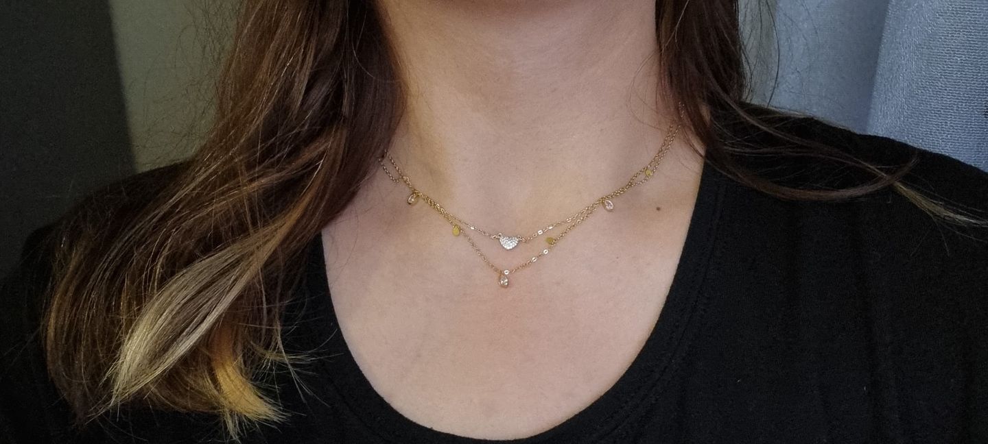 Customer photo review of Shine Drops Halskette | 18K vergoldet