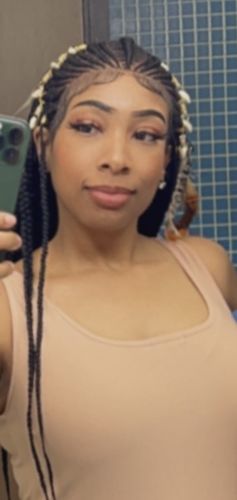 Customer photo review of Sensationnel Cloud 9 Swiss Lace Wig 13x7 Feed In Fulani Cornrow LDCFUL