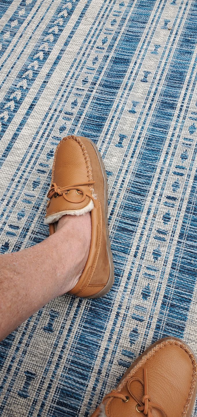 Customer photo review of MEN'S RAINIER SHEEPSKIN MOCCASINS