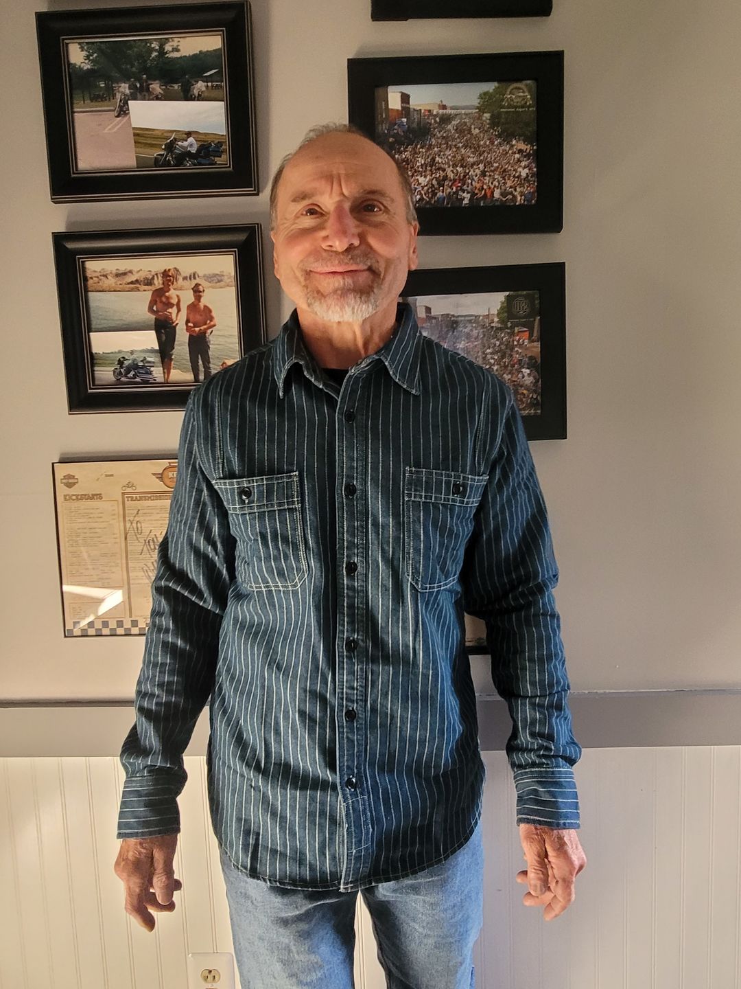 Customer photo review of 9 oz Wabash Vent Hole Work Shirt