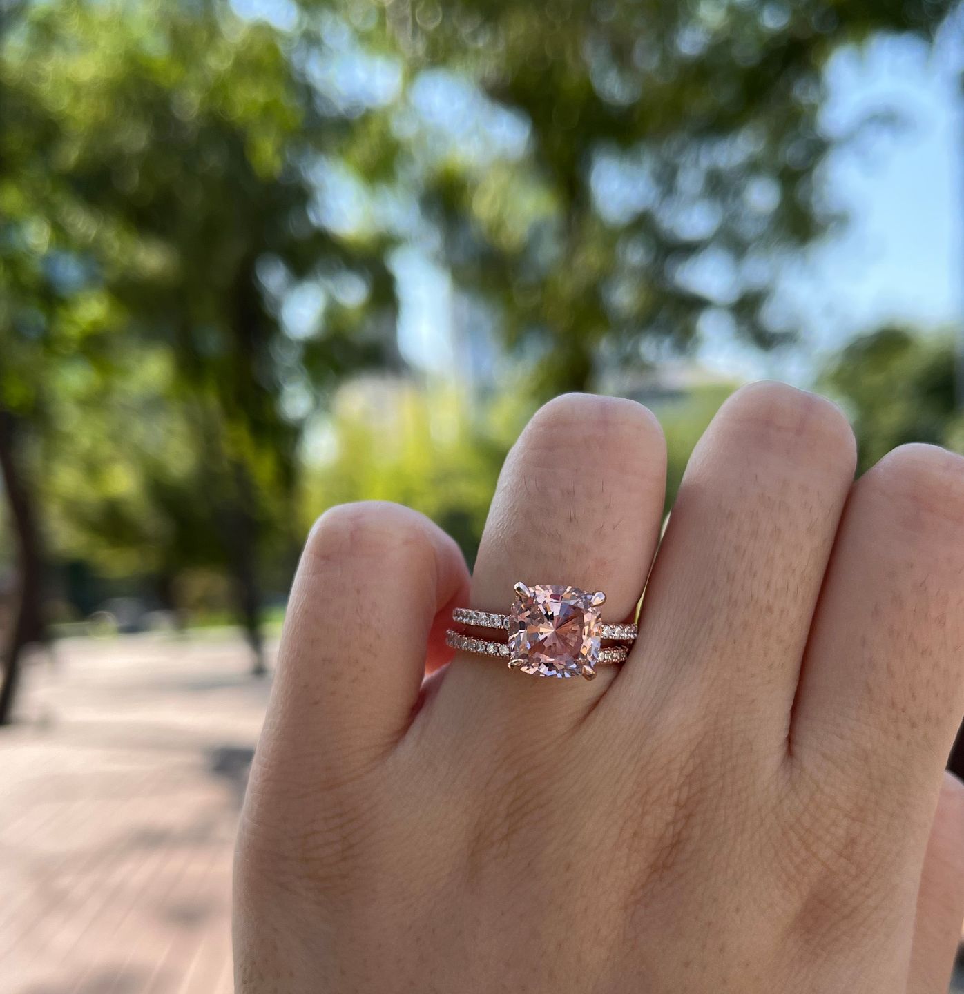 Customer photo review of Louily 0.5 Ct Round Cut Classic Full Eternity Thin Wedding Band For Women In Sterling Silver