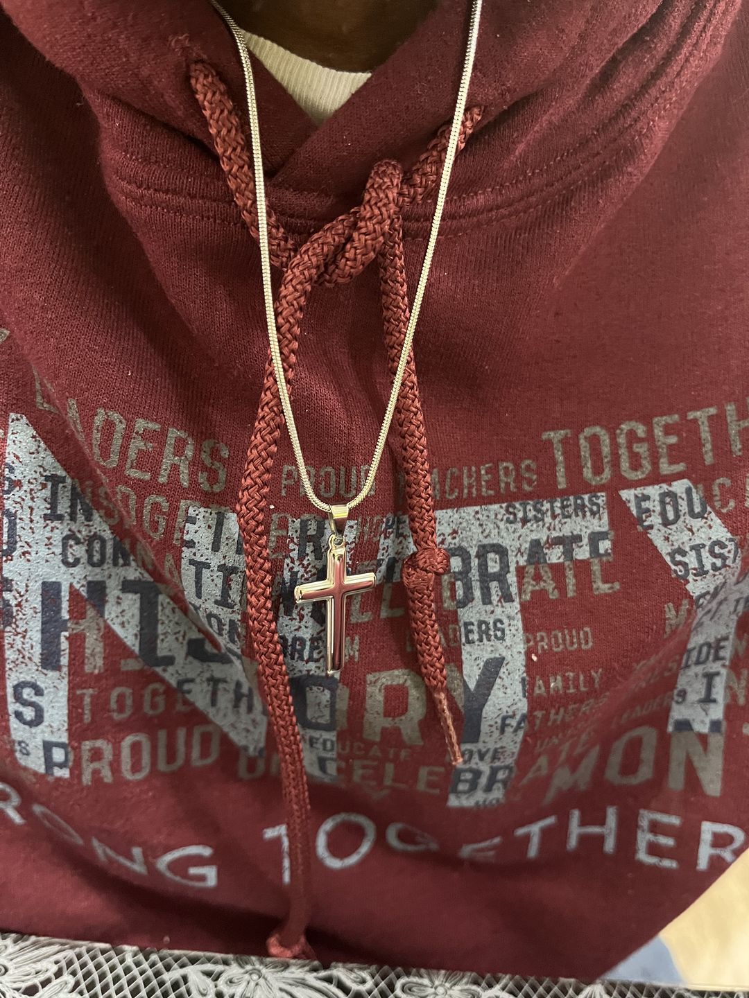 Customer photo review of To My Wonderful Man - When You Wear This Cross - Personalized Cross Necklace