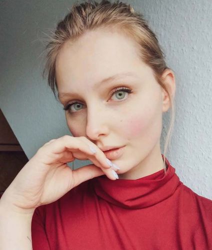 Customer photo review of Ocean Cyan Grey Colored Contact Lenses