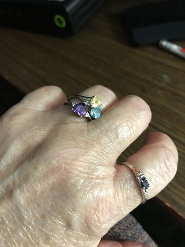 Customer photo review of Sterling Silver Black Hills Gold Bright Genuine Sapphire Ring