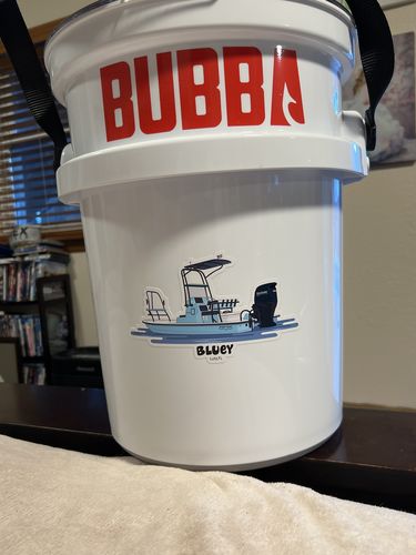 Customer photo review of Custom Bucket Stickers (5 Pack)