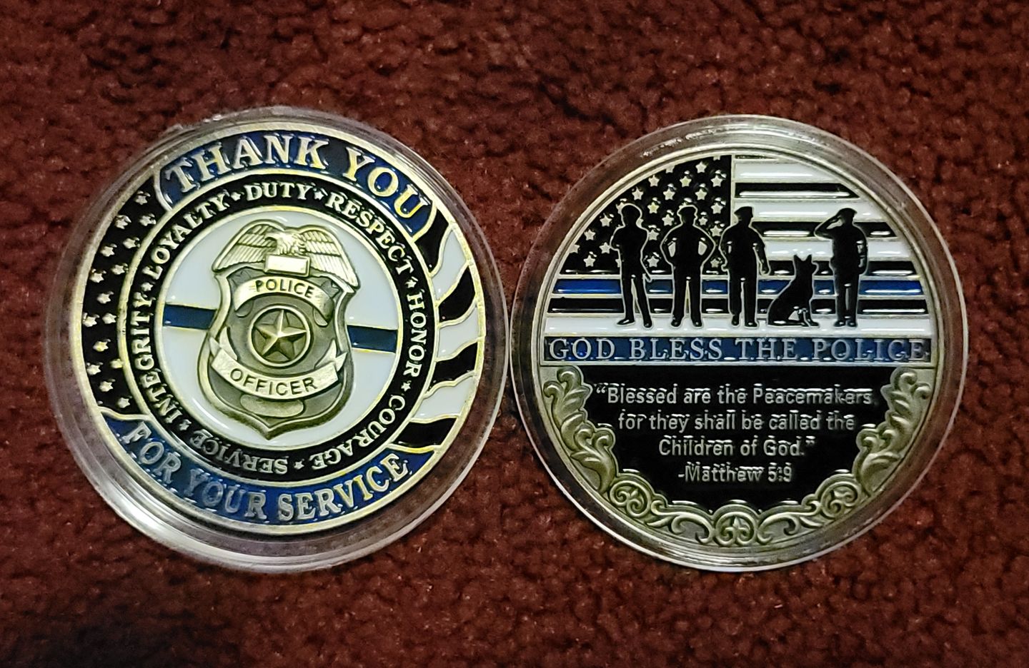 Customer photo review of Police Thank You For Your Service Coin Bundle (5pcs)