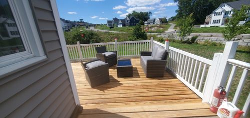 Customer photo review of 4 Pcs Outdoor Wicker Sofa Chair Patio Furniture Set w/ Tempered Glass Tabletop & Cushions