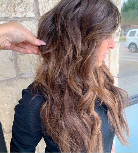 Customer photo review of Moresoo Virgin Sew In Hand Tied Bundles Real Human Hair Weft Darkest Brown (#2)